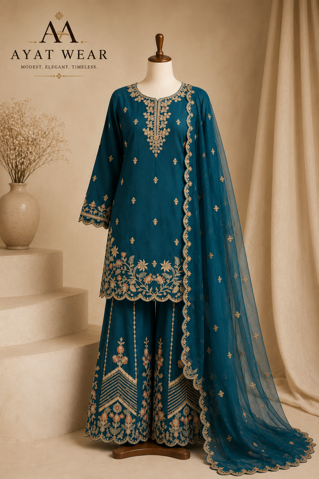 Wedding Wear - Embroidered Gharara Set