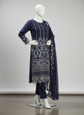 Navy Blue Printed Salwar Kameez – 3 Piece Summer Set