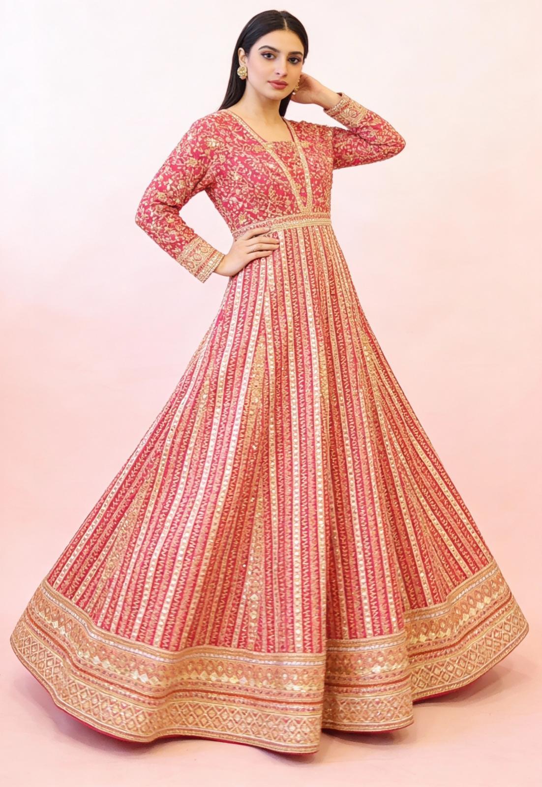 💖 Hot Pink Two-Piece Gown Set Long Gown/Dress