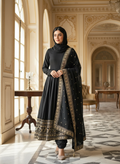 Black Anarkali with Zari Border
