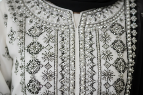 Close-up embroidery detail