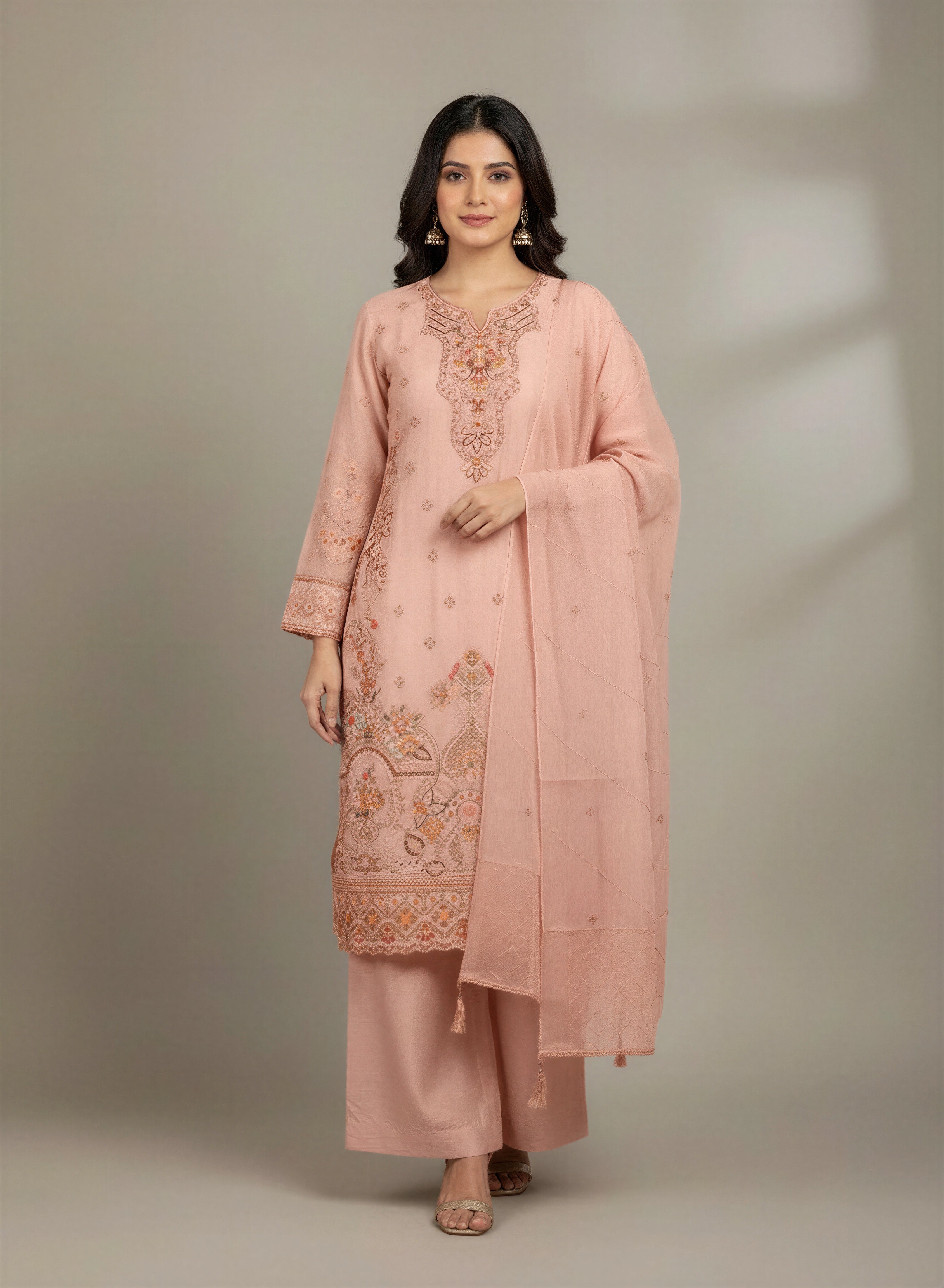 Delicate Zari Embroidered Palazzo Kameez