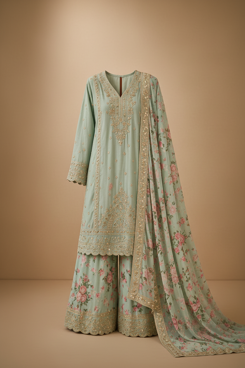 Mint Chinon Silk Suit
