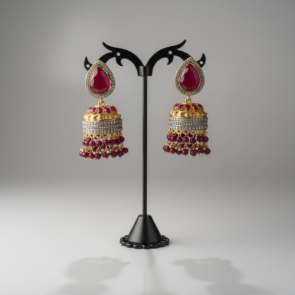 Ruby Red Jhumka