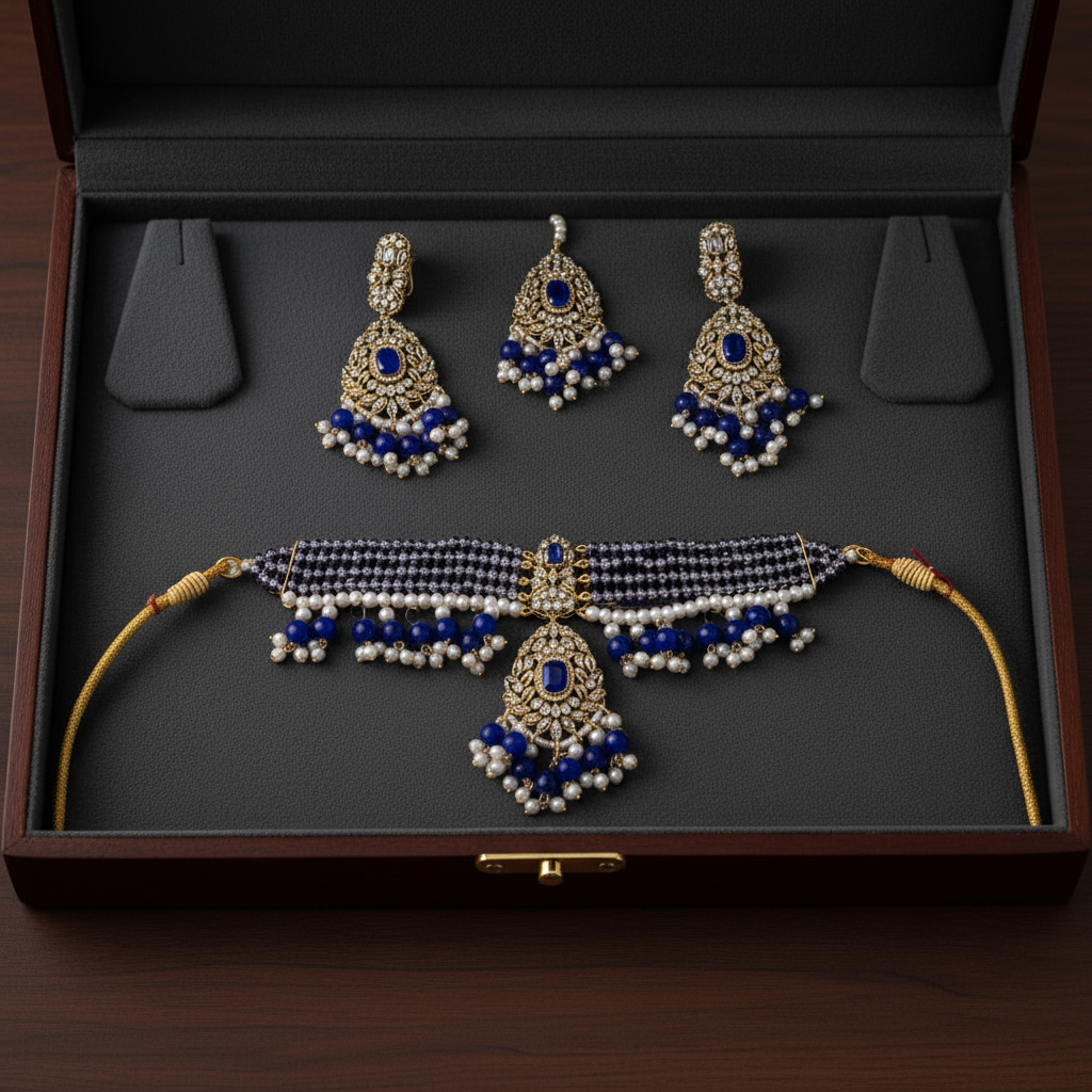 Sapphire Blue Choker Set